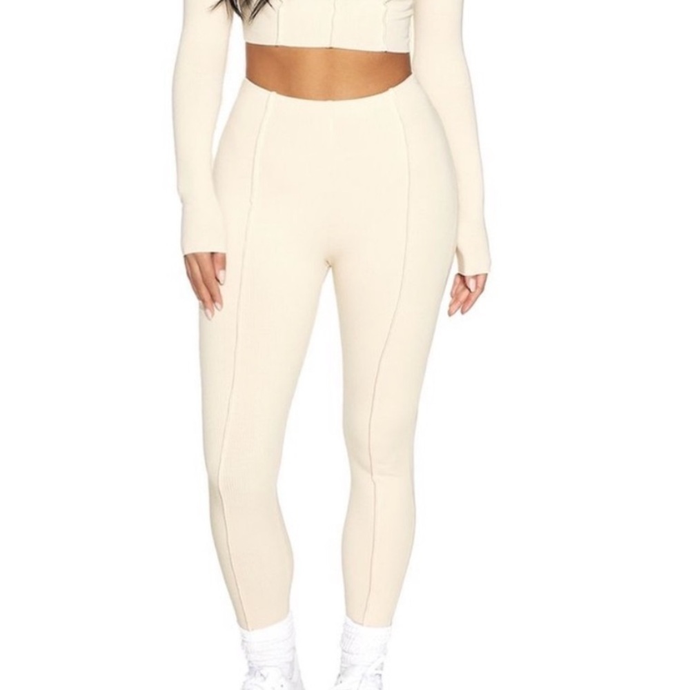 Naked Wardrobe Cream Pull On Leggings Size XL 23845